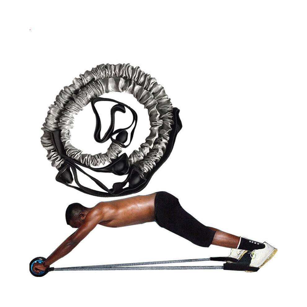 2 Pcs Multifunctional Ab Roller Pull Rope Slimming Fitness Resistance Bands Home Sport Exercise Tools