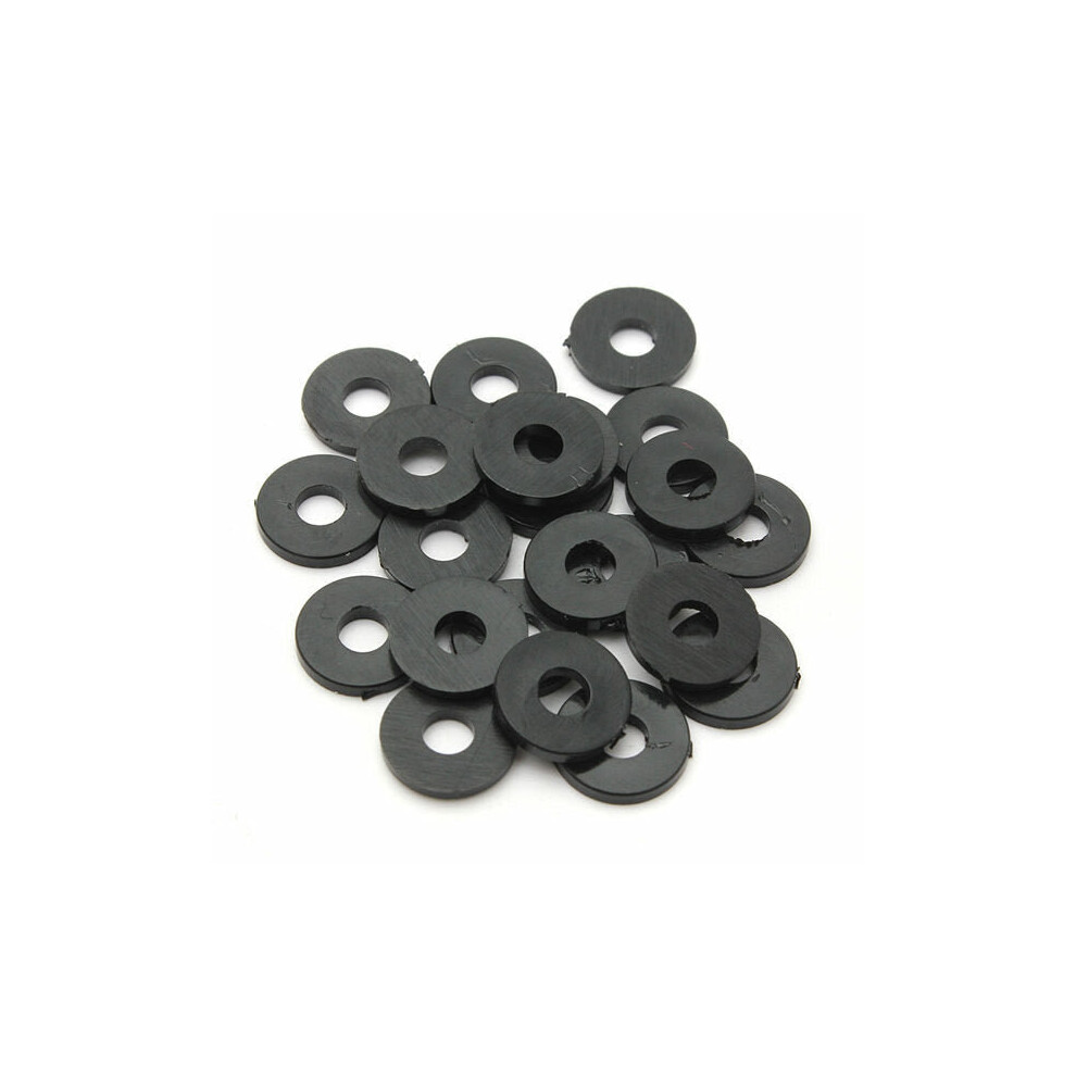 (M4) 100pcs M2 M3 M4 M5 Black Nylon Washer Gasket Thickness 1mm