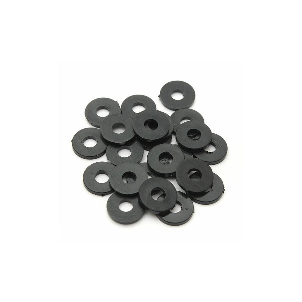 (M4) 100Pcs M2 M3 M4 M5 Black Nylon Washer Gasket Thickness 1Mm 6112212020227