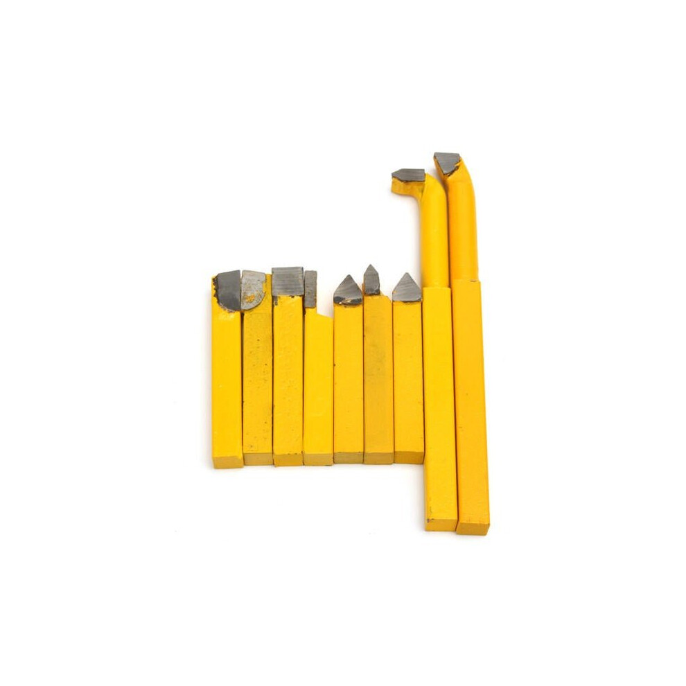 9pcs 8x8mm Carbide Lathe Turning Tool Holder Yellow