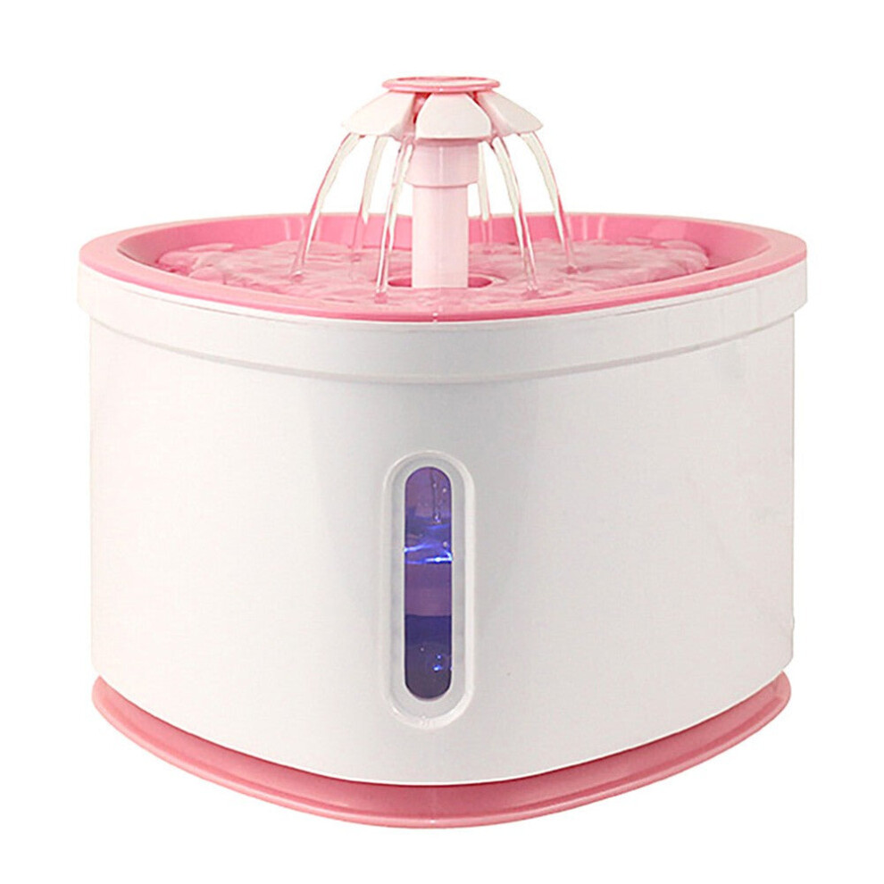 (Pink, with 8 filters) Heart-shaped Water Dispenser, Automatic Circulation Filtering Mute Living Water Flowing Drinking