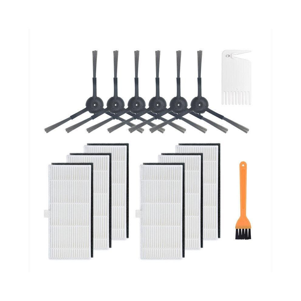 14pcs Replacements for Xiaomi Viomi S9 Vacuum Cleaner Parts Accessories Side Brushes*6 HEPA Filters*6 Cleaning Tools*2