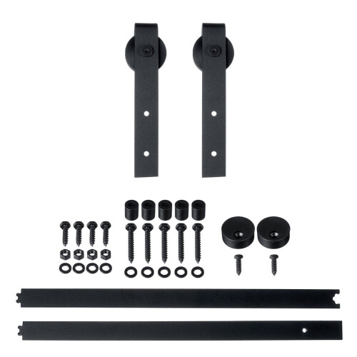 Sliding Barn Door Hardware Track Set Double Roller Kit Antique Classic Bedroom