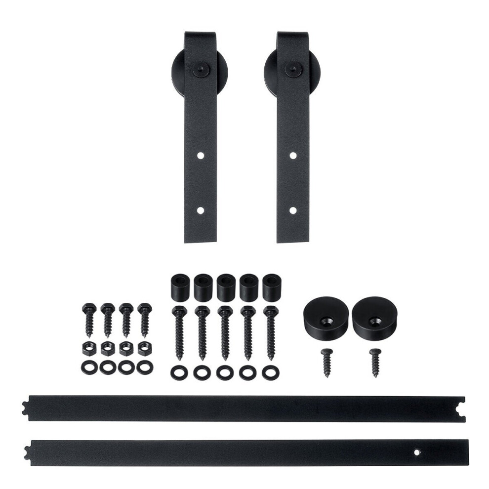 Sliding Barn Door Hardware Track Set Double Roller Kit Antique Classic Bedroom