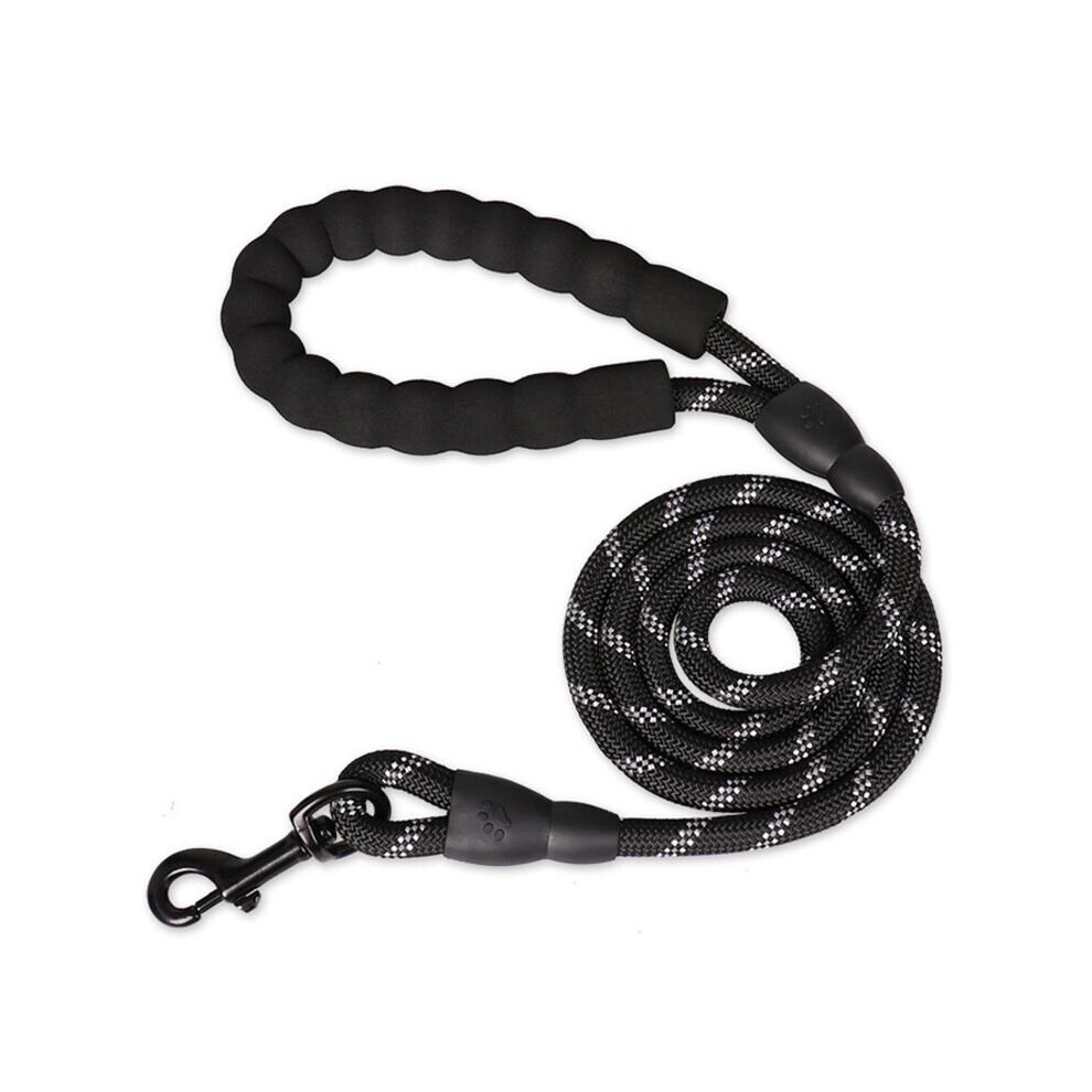 (5FT-Black, 5FT?1.5M?) 5FT Reflective Dog Leash Rope Pet Leashes For Big Small Medium Large Dog