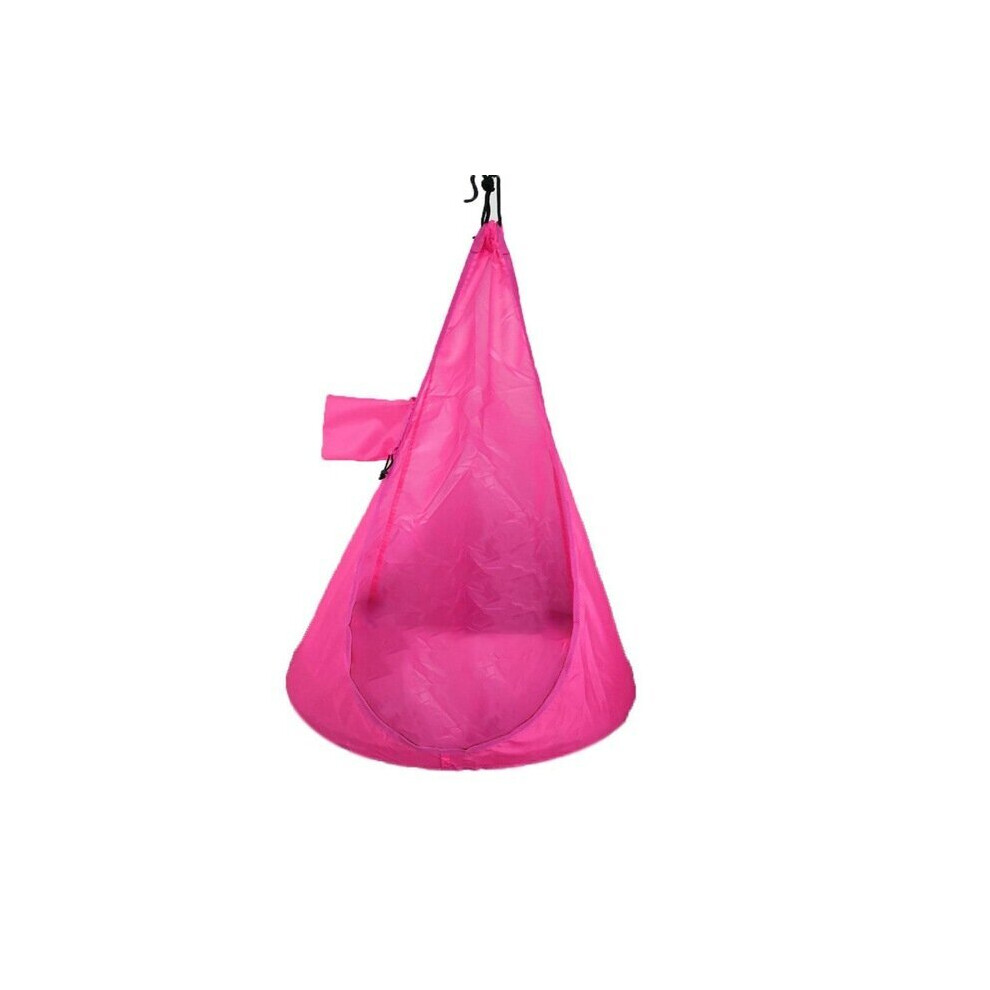 (Pink) 80kg Max Load 60 x 115cm Children Hammock Chair Comfortable Hanging Seat Outdoor Garden Swing Max Load 80kg