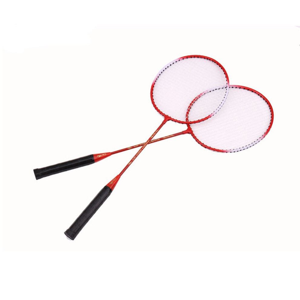 (Red) Badminton Racket Stringing Offensive Single 2PC Bag Set