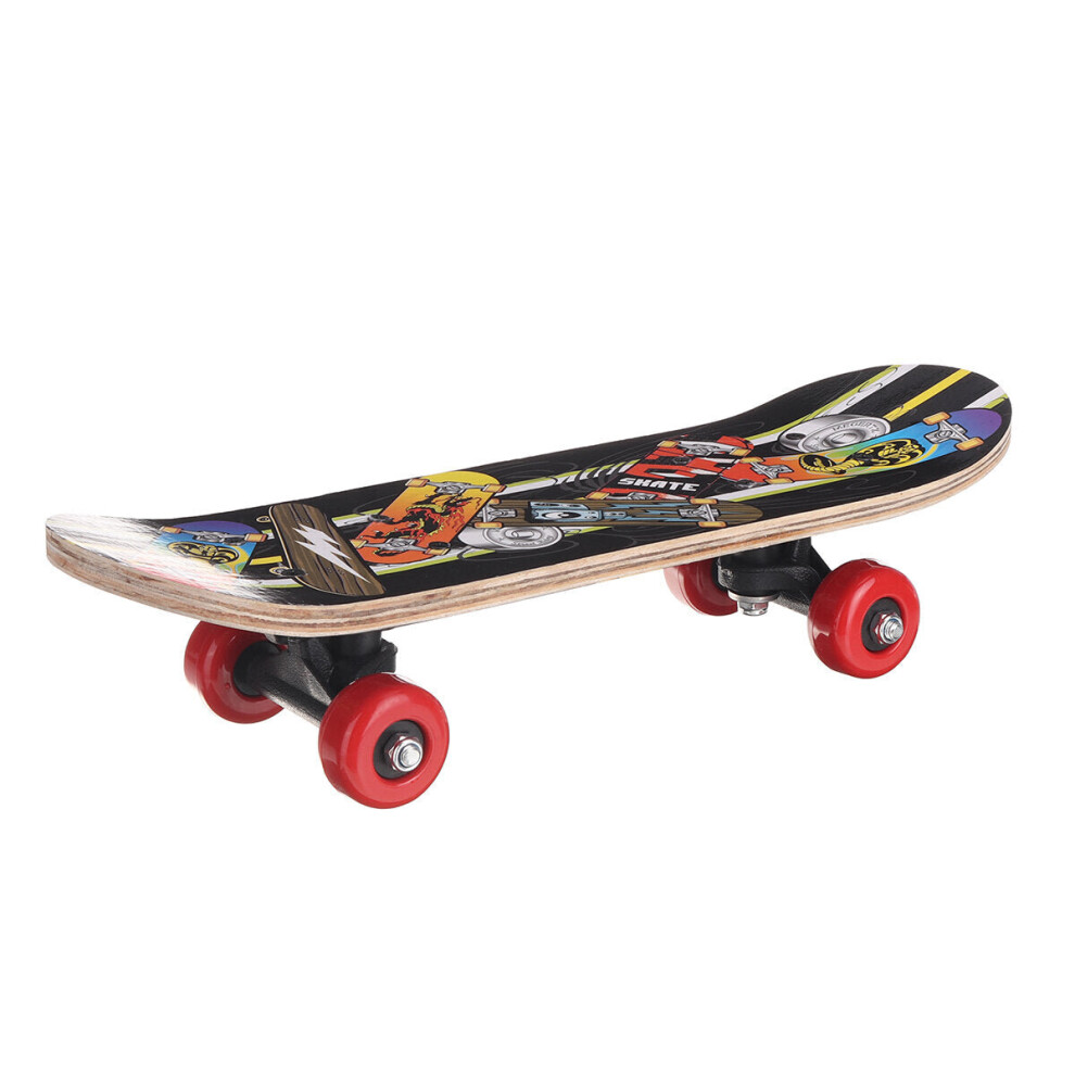 (F) 17inch 7-layer Children Skateboard Chinese Maple Decoration Boards Light Wooden Double Rocker Skatebooards