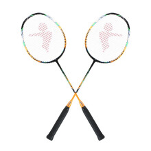 (Orange) 2 Player Badminton Bat Replacement Set Ultra Light Carbon Fiber Racquet with Bag