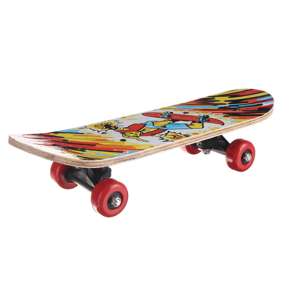 (C) 17inch 7-layer Children Skateboard Chinese Maple Decoration Boards Light Wooden Double Rocker Skatebooards