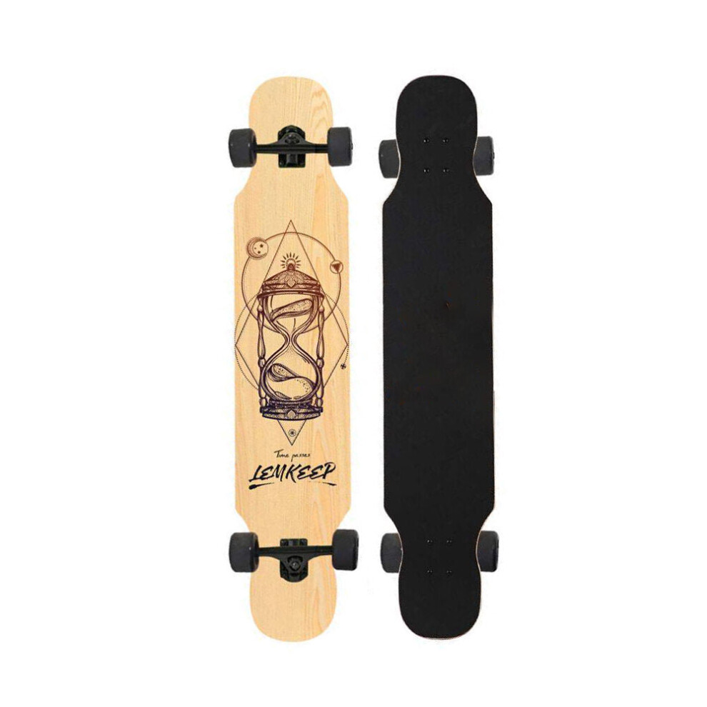(B) 107cm/42in Abec-7 Carton Steel Bearing Long Board Skateboard Aluminum Truck 7-layer Skate Boards for Children Adult Beginner