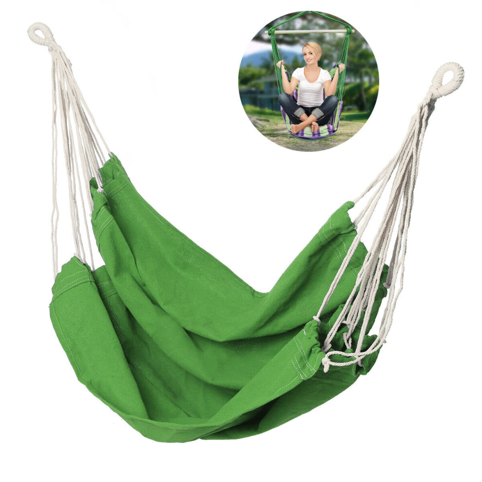 (White) 100x150cm 120kg Max Load Fabric Hammock Chair Hanging Seat Outdoor Garden Swing Camping Travel