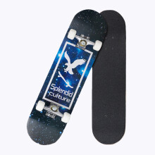 (Black Blue) 31.5'' 9 Ply Maple LED Flashing Skateboard Chrome Steel Longboard Bearing for Adults Beginner To Pro Outdoor