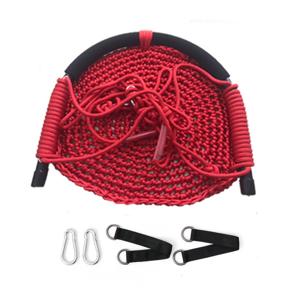 (Red) Children's Weaving Swing Rope Net Hammock Baby Family Hanging Chair For Outdoor Garden Backyard Toys