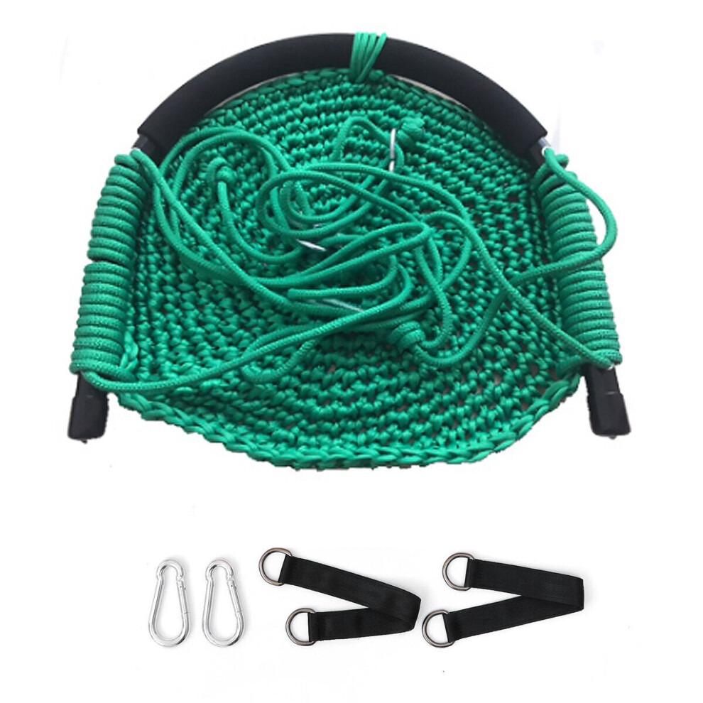 (Green) Children's Weaving Swing Rope Net Hammock Baby Family Hanging Chair For Outdoor Garden Backyard Toys