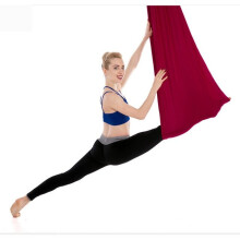 (Burgundy) Aerial Yoga Hammock Premium Silk Swing Antigravity Belts