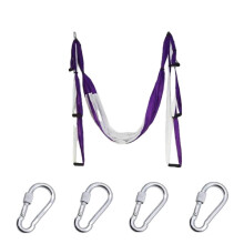 (Violet white) 6 Handles Aerial Yoga Hammock Flying Swing Anti gravity Pilates Exercises Device