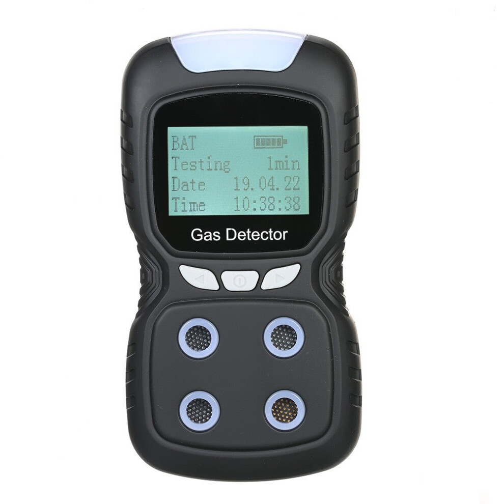 (Black, US) 4 in 1 Gas Detector CO Monitor Digital Handheld Toxic Carbon Monoxide Hydrogen Sulfide Tester