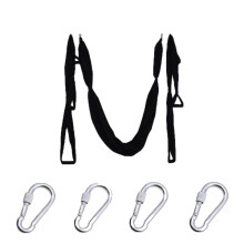 (Black) 6 Handles Aerial Yoga Hammock Flying Swing Anti gravity Pilates Exercises Device
