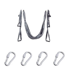 (Gray) 6 Handles Aerial Yoga Hammock Flying Swing Anti gravity Pilates Exercises Device