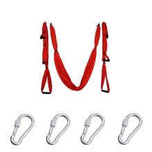 (Red) 6 Handles Aerial Yoga Hammock Flying Swing Anti gravity Pilates Exercises Device