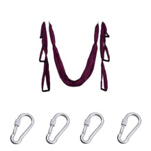 (Dark purple) 6 Handles Aerial Yoga Hammock Flying Swing Anti gravity Pilates Exercises Device