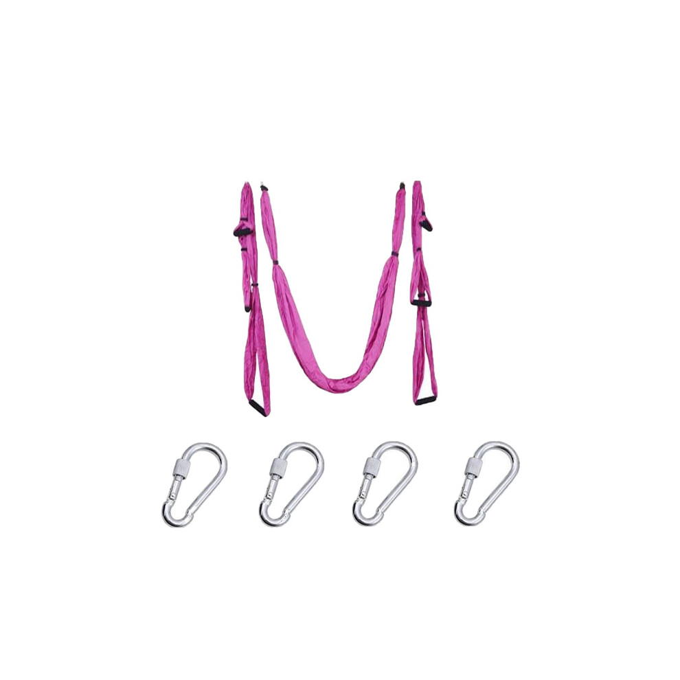 (Pink) 6 Handles Aerial Yoga Hammock Flying Swing Anti gravity Pilates Exercises Device