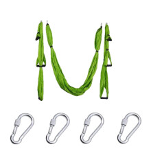 (Green) 6 Handles Aerial Yoga Hammock Flying Swing Anti gravity Pilates Exercises Device