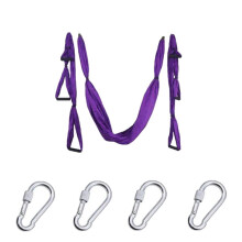 (Violet) 6 Handles Aerial Yoga Hammock Flying Swing Anti gravity Pilates Exercises Device