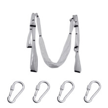 (White) 6 Handles Aerial Yoga Hammock Flying Swing Anti gravity Pilates Exercises Device