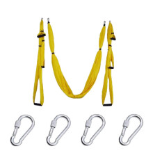 (Yellow) 6 Handles Aerial Yoga Hammock Flying Swing Anti gravity Pilates Exercises Device