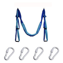 (Sky blue blue) 6 Handles Aerial Yoga Hammock Flying Swing Anti gravity Pilates Exercises Device