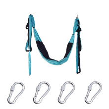 (Sky blue black) 6 Handles Aerial Yoga Hammock Flying Swing Anti gravity Pilates Exercises Device