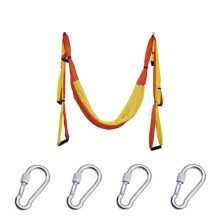 (Orange yellow) 6 Handles Aerial Yoga Hammock Flying Swing Anti gravity Pilates Exercises Device