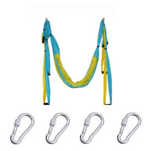 (Sky blue yellow) 6 Handles Aerial Yoga Hammock Flying Swing Anti gravity Pilates Exercises Device