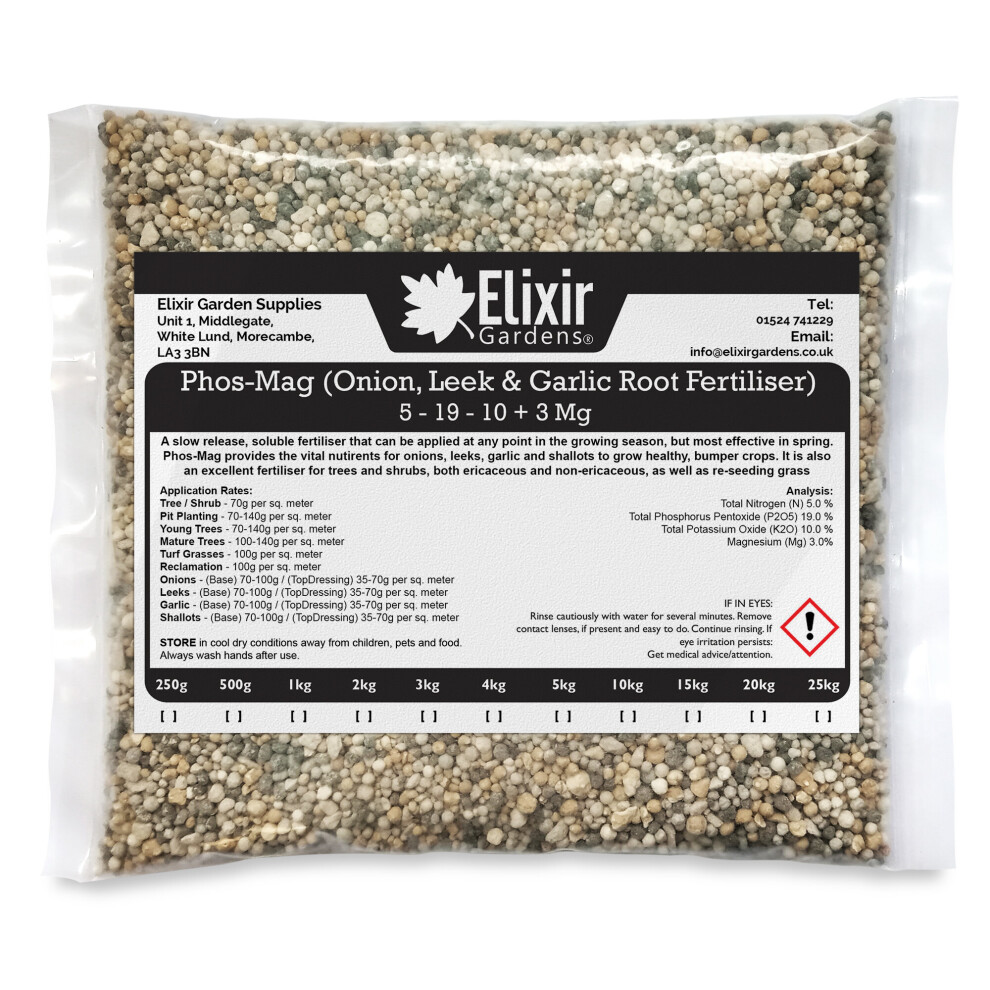Elixir Garden Supplies (Bag, 2Kg) Elixir Gardens | Onion, Leek, Garlic And Shallot Bulb Root Fertiliser 5 - 19 - 10 + 3 Mg