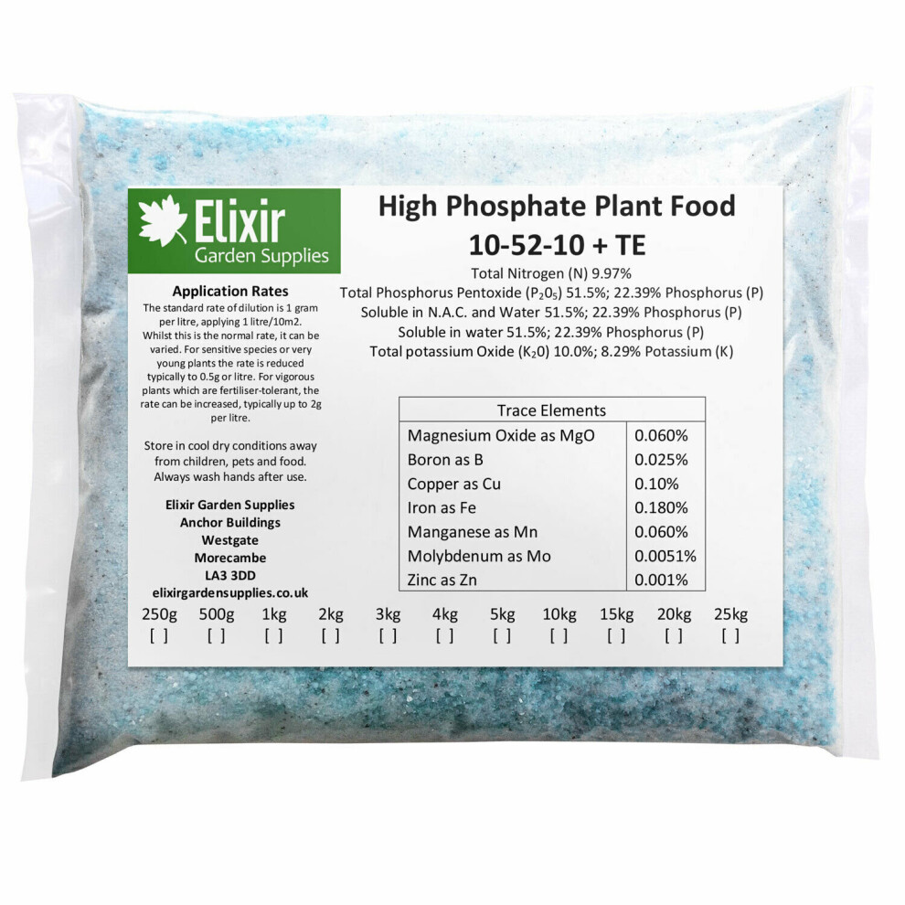 (Bag, 3kg) Elixir Gardens | High Phosphate | Soluble | Plant Food - 10-52-10+TE