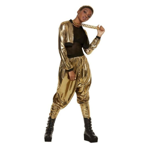 Smiffy's (Large) 80s Hammer Time Costume Gold Womens