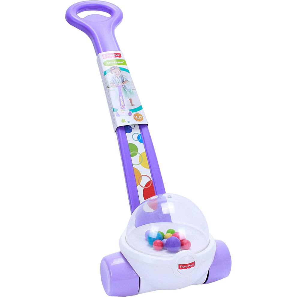 Fisher-Price Corn Popper, Toddler Push Walk Toy Sounds Purple