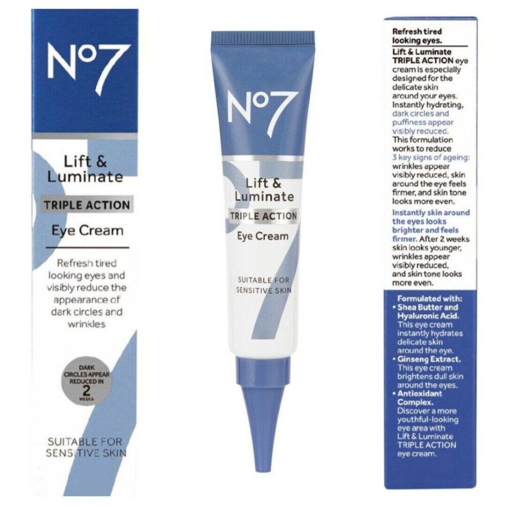 No7 Lift & Luminate TRIPLE ACTION Eye Cream 15ml