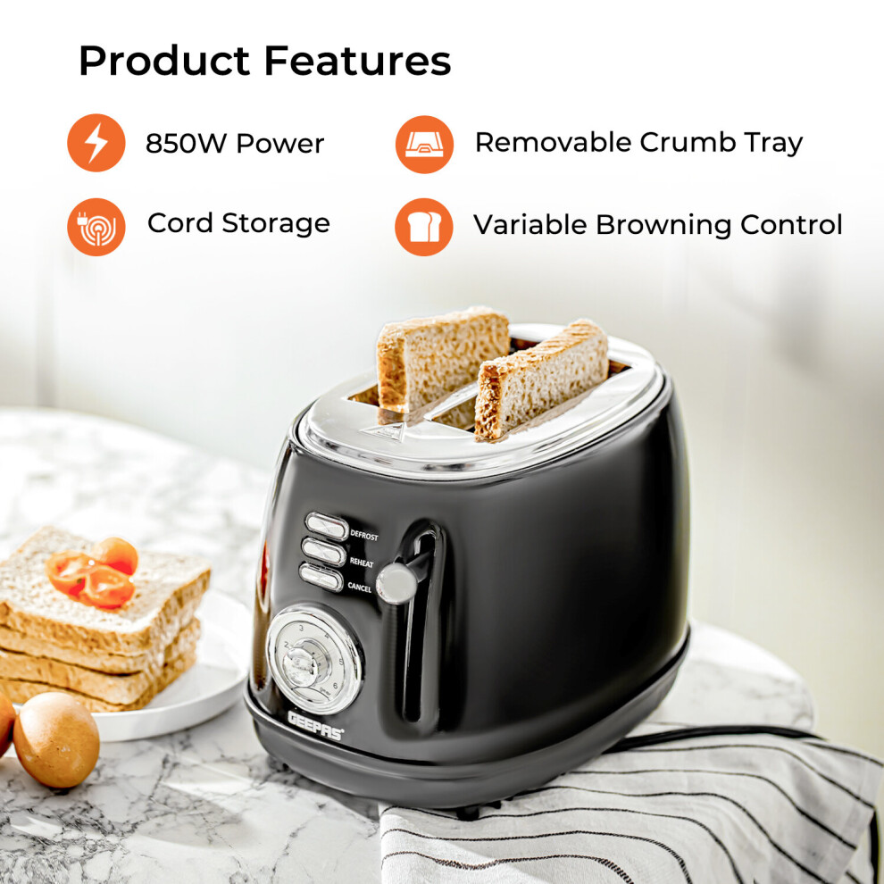 geepas-2-slice-retro-bread-toaster-defrost--reheat---cancel-function--black