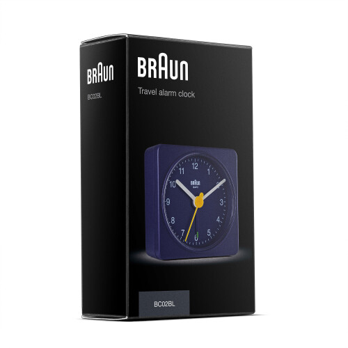 Braun Braun Classic Travel Analogue Alarm Clock, Compact Size, Blue, BC02BL 2