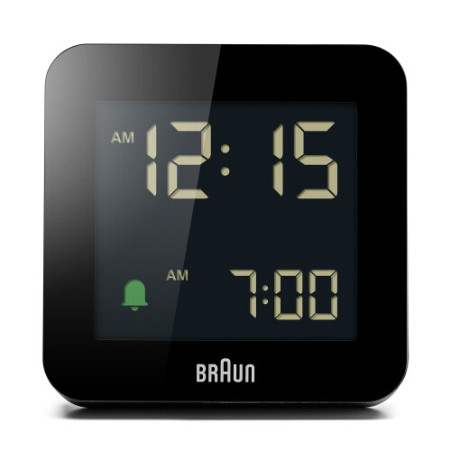 Braun Braun Digital Alarm Clock with Snooze, LCD Display, Black, BC09B 1