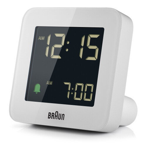 Braun Braun Digital Alarm Clock with Snooze, LCD Display, White, BC09W 2