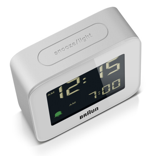 Braun Braun Digital Travel Alarm Clock with Snooze, Compact Size, White, BC08W 2