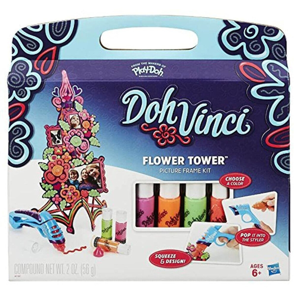 Hasbro Play-Doh Vinci Flower Tower Photo Frame Creative Kit Kids Craft