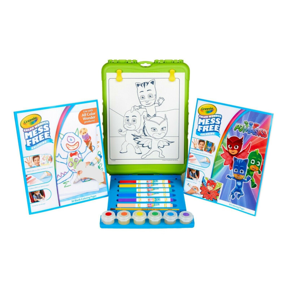 Crayola Colorwonder Tabletop Easel Kit Mess Free Markers Paint Pj Mask