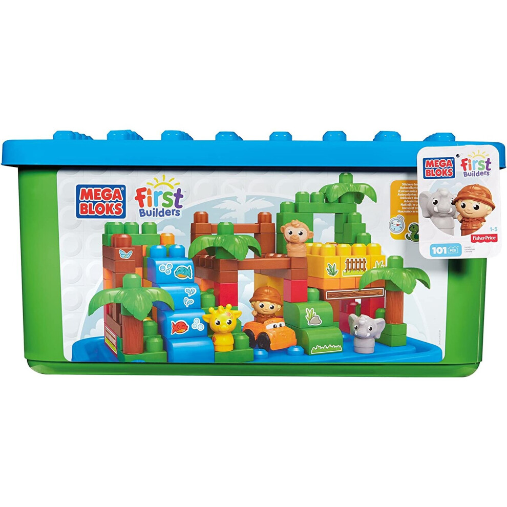 Fisher-Price Mega Bloks First Builders Safari Animals Large Tub Town Fisher Price 100+