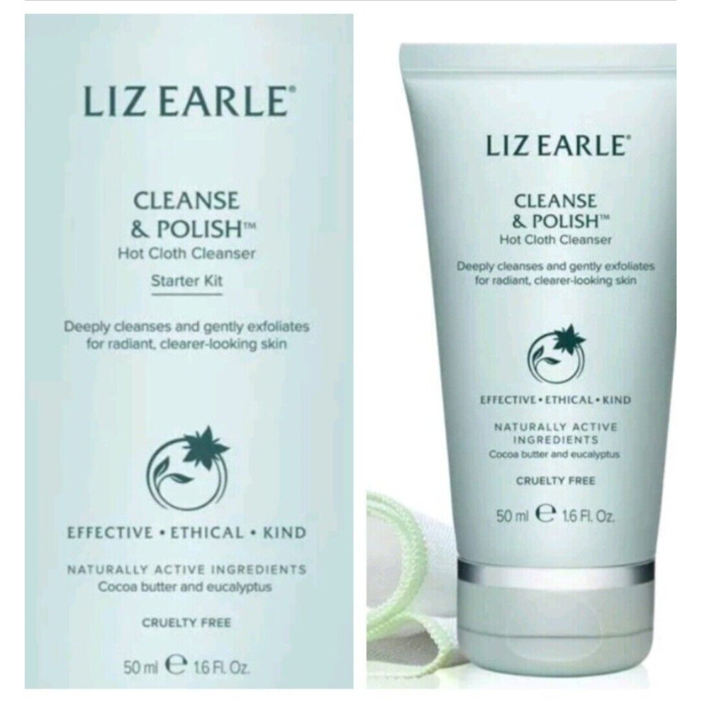 Liz Earle Cleanse & Polish Hot Cloth Cleanser Starter Kit 50ml New Boxed