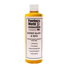 Poorboys World Super Slick and Wax High-Suds Car Shampoo With Wax Content.
